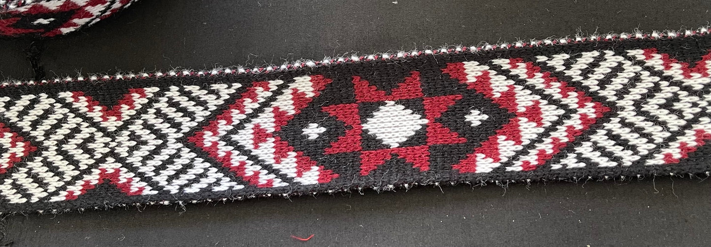 Maroon and White Matariki - Taniko Band 2.5inch