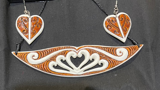 Breastplate Set - Bone Necklace & Earrings