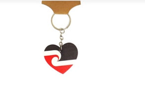 Maori Flag - Heart Key Ring
