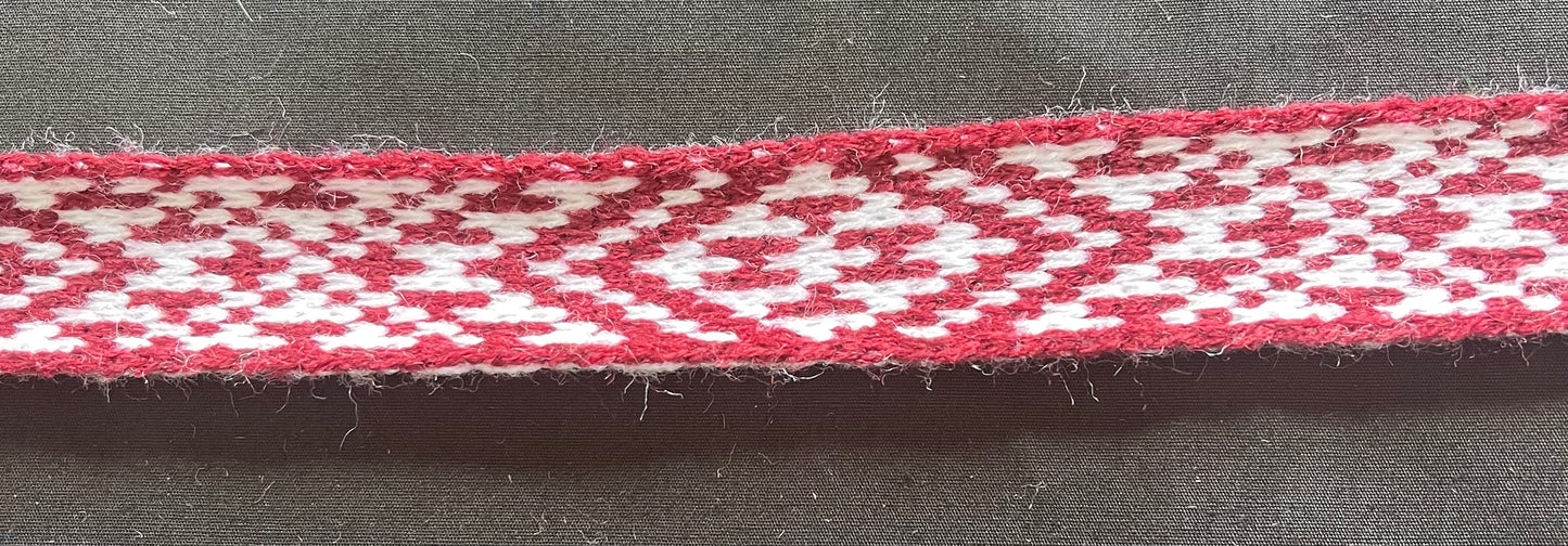 1inch Maroon and White - Taniko Band