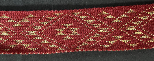 Maroon with Gold lurex Flex - Taniko Band 2.5inch