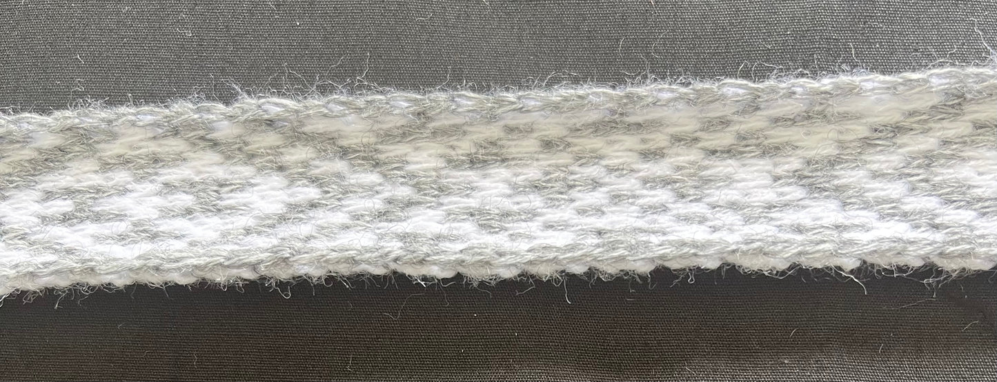 1inch Grey and White - Taniko Band