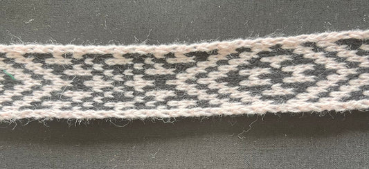 1inch Pale Pink and Black - Taniko Band
