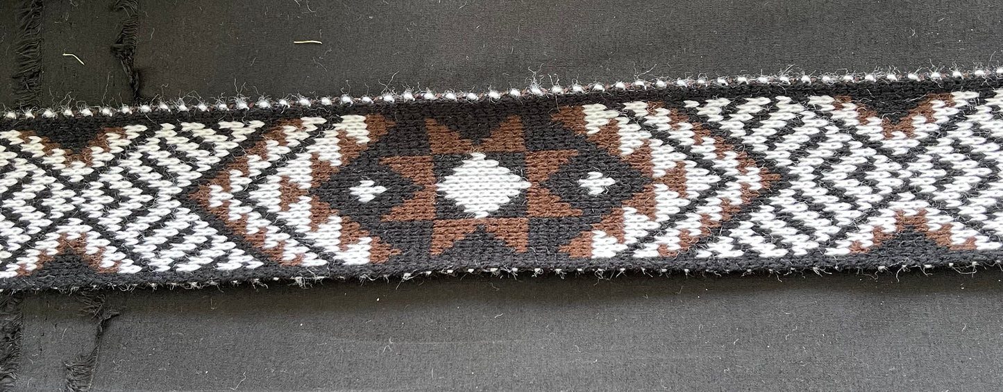 Matariki Dark Brown and White - Taniko Band 2.5inch