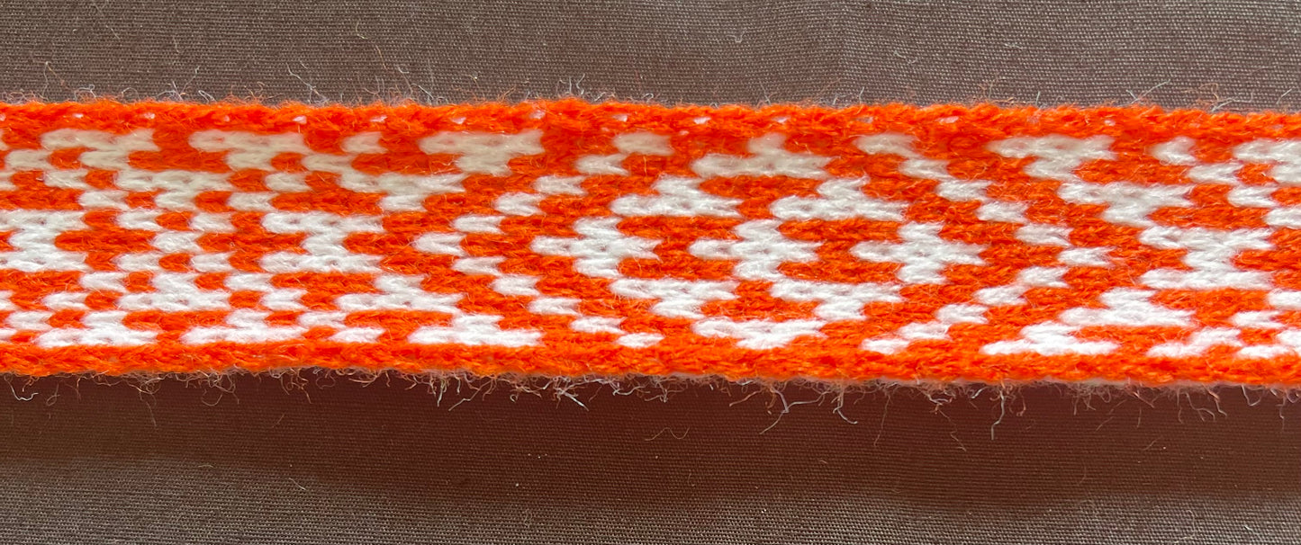 1inch Orange and White - Taniko Band