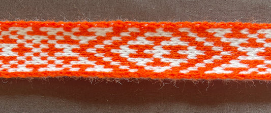 1inch Orange and White - Taniko Band