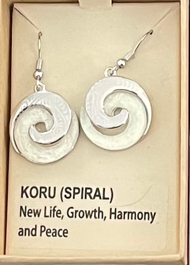 Koru Iridescent White Earrings