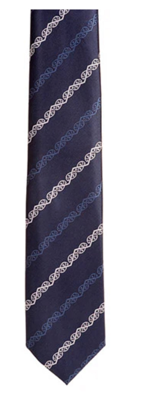 Men’s Tie - Blue & White Maori Design