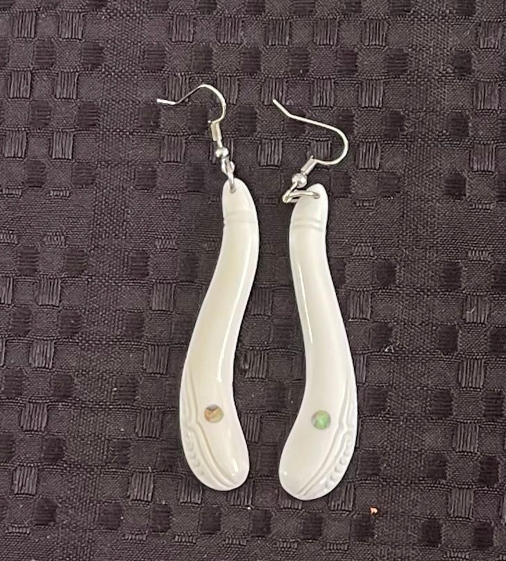 Unique Carved Bone Earrings