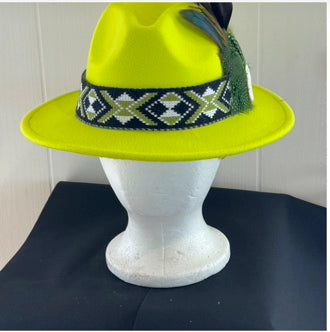 Potae - Lime Green Fedora Felt Hat