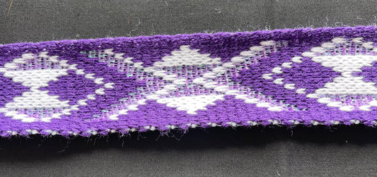 Purple and Lilac with Purple Lurex- Pātiki Taniko Band 2inch