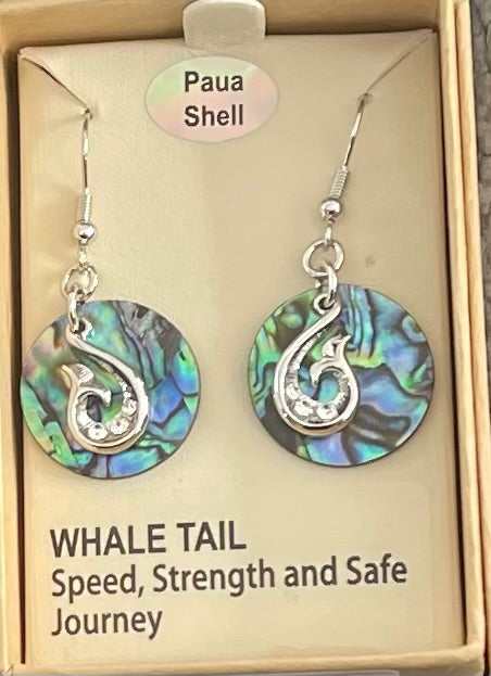 Paua Whale tail Earrings