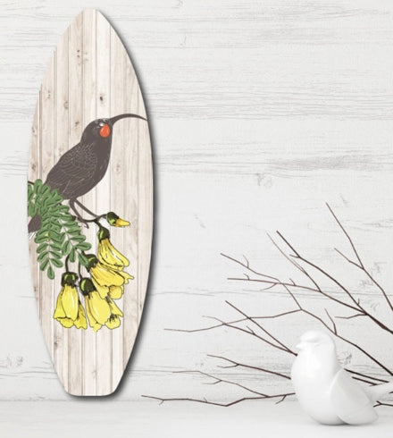 Huia  Ply Surfboard Art - Kiwiana Wall Art