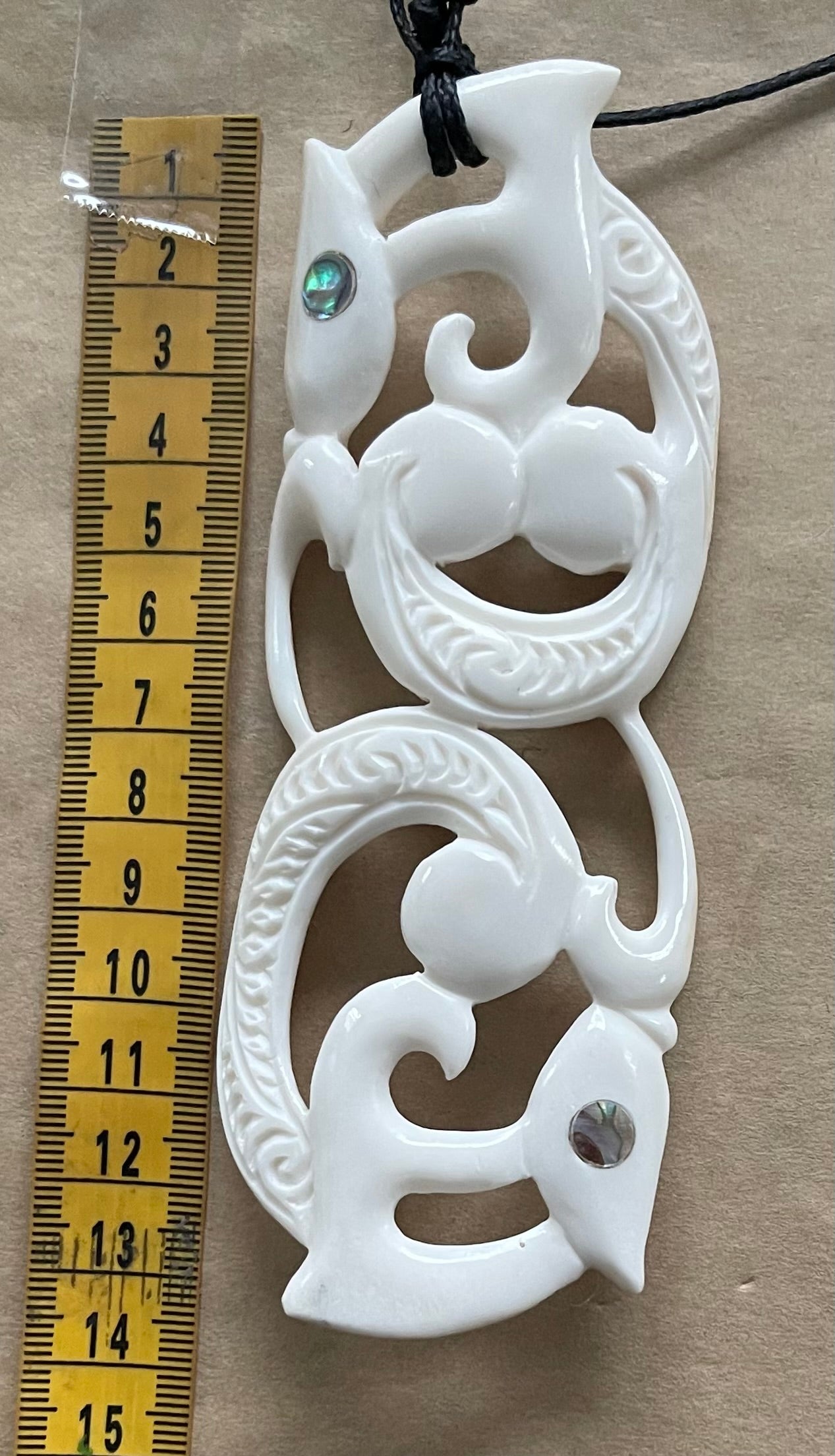 Manaia Beef bone pendant