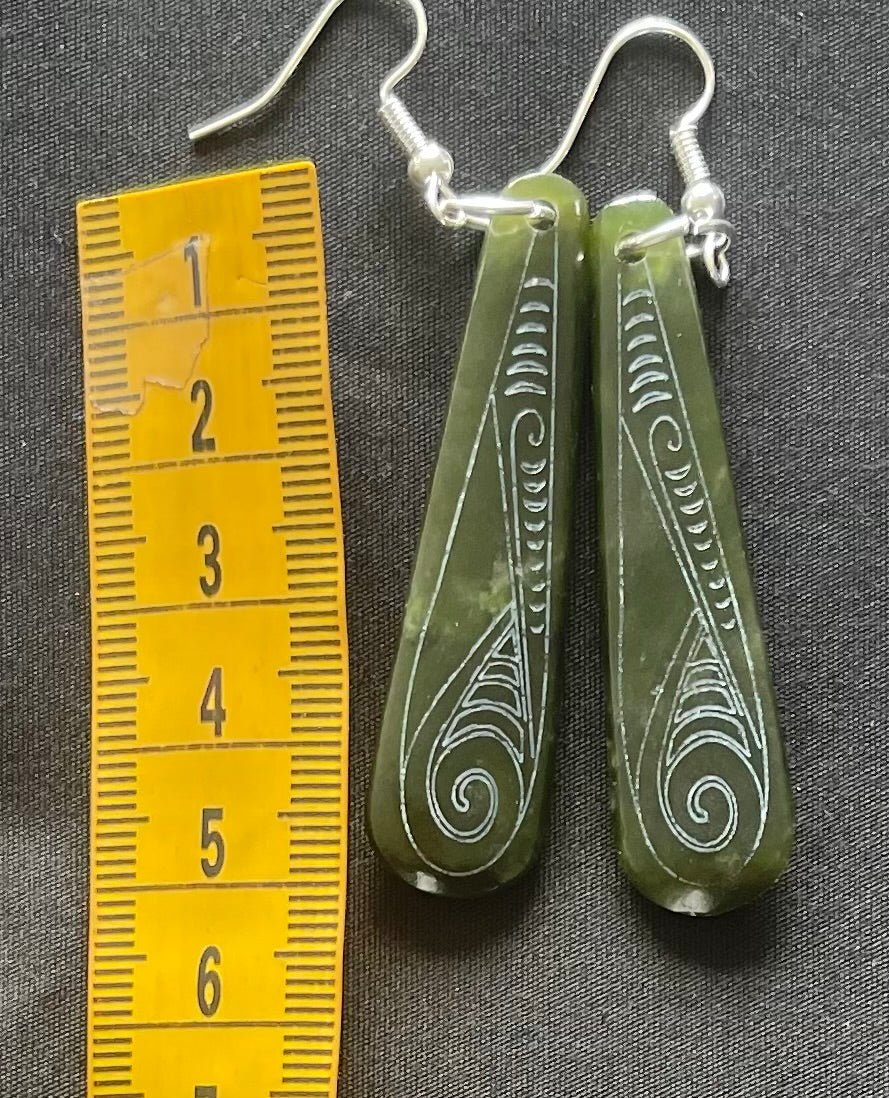 Crafted Toki Greenstone Earrings