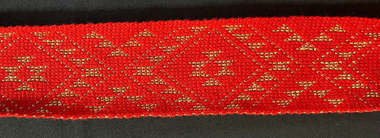 Red with Gold lurex Flex - Band 2.5inch