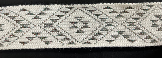 White with multi coloured lurex shimmer Flex - Taniko Band 2.5inch