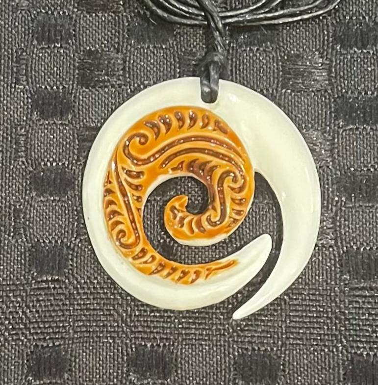 Koru Necklace - Bone Carving Designs - Carved Bone Necklaces