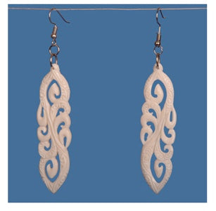 Koru - Carved Bone Earrings