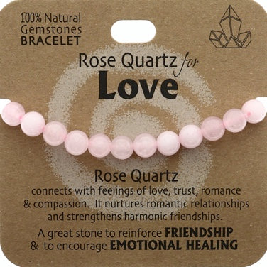 Crystal Bracelets NZ - Gemstone Bracelets - Rose Quartz - Love