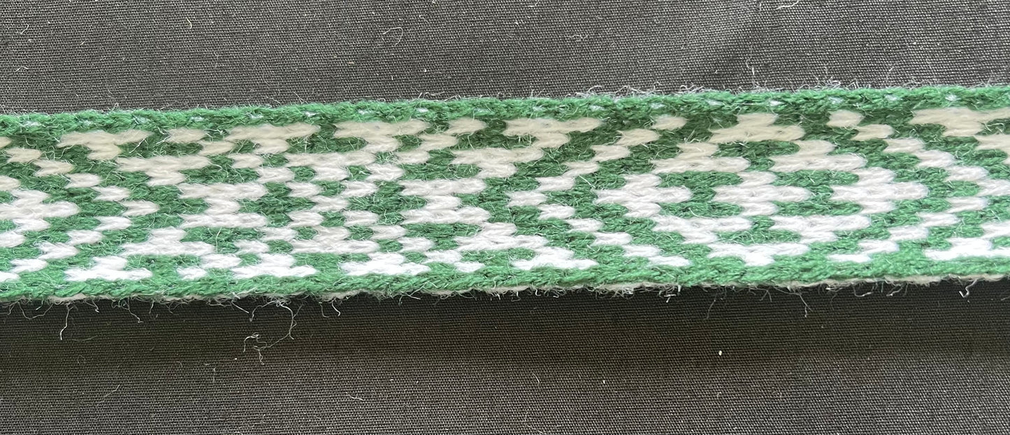1inch Bottle Green and White - Taniko Band