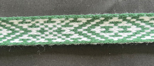 1inch Bottle Green and White - Taniko Band