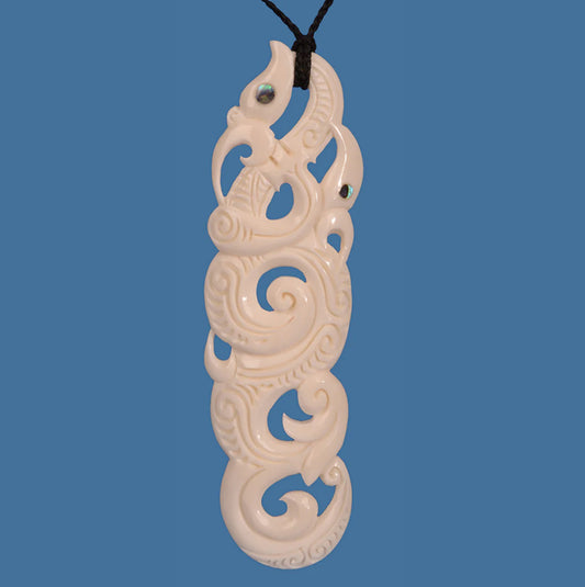 Manaia Koru Pendant - Bone Carving