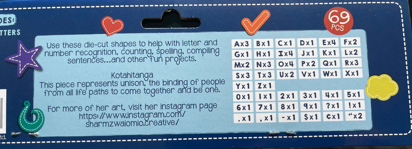 Die Cut Letters and Numbers in a Maori Design