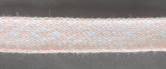 1inch Pale Pink and White - Taniko Band