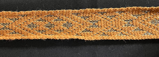 Tan with Gold lurex Flex Pātiki - Taniko Band 2inch