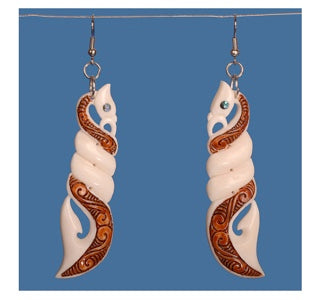 Manaia Twist - Bone Earrings