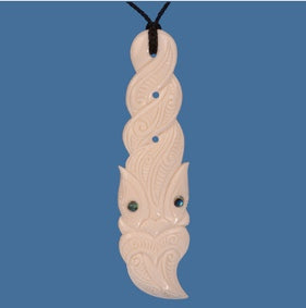 Face Twist Pendant - Bone Carving