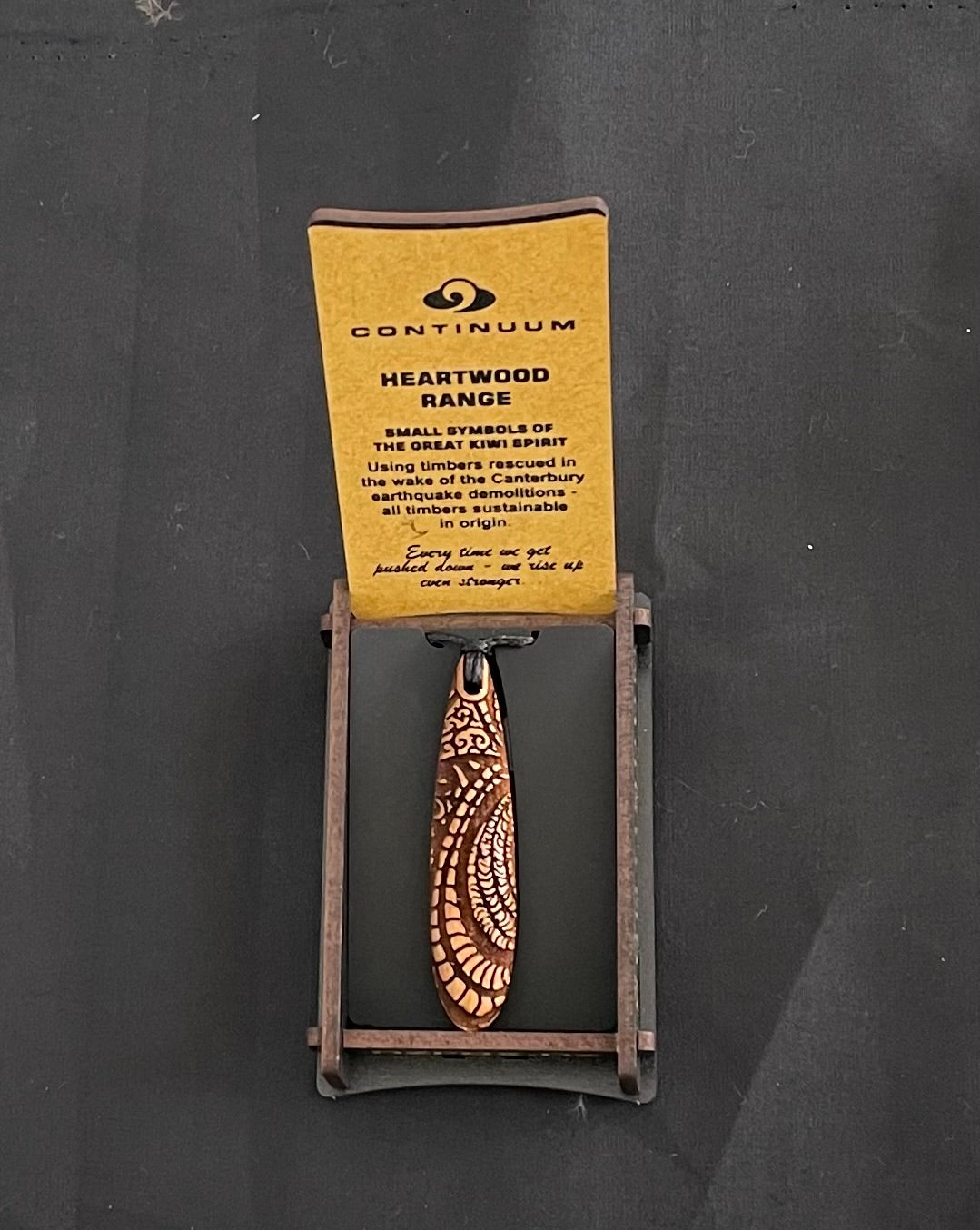 Heartwood Drop Wooden Pendant