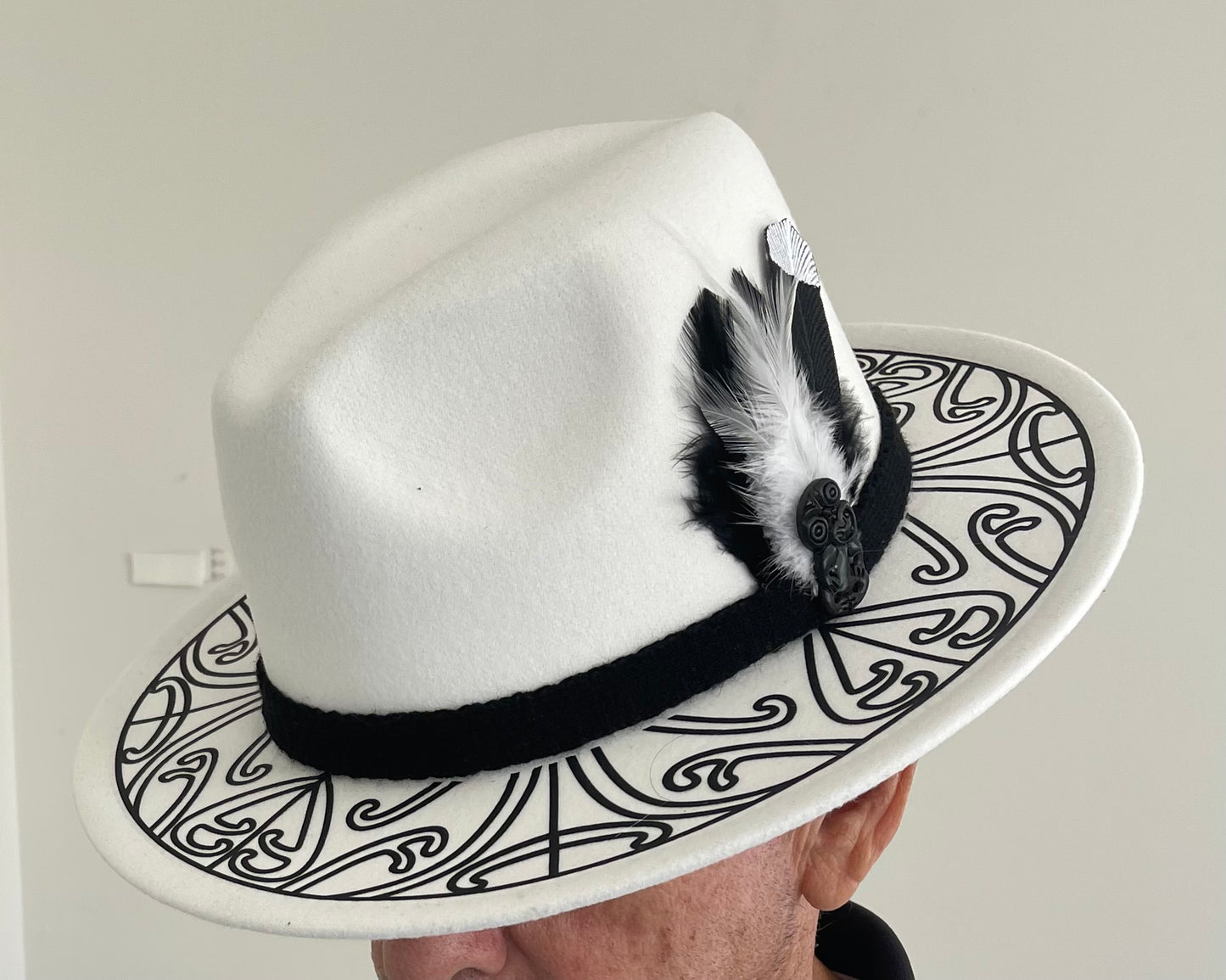 Potae - White and Black Fedora Felt Hat