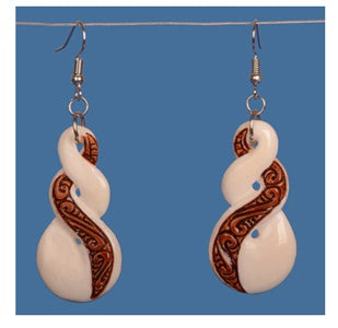 Twist - Carved Bone Earrings
