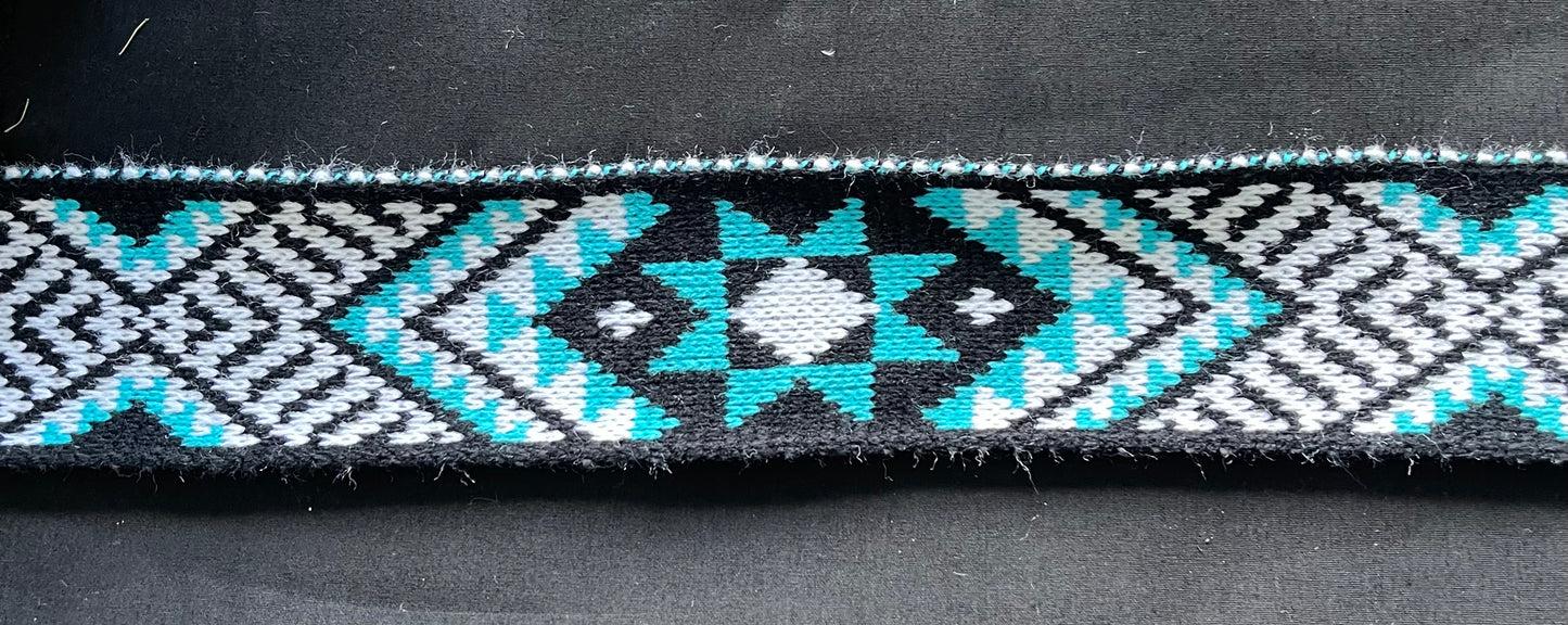 Matariki Turquoise and White - Taniko Band 2.5inch