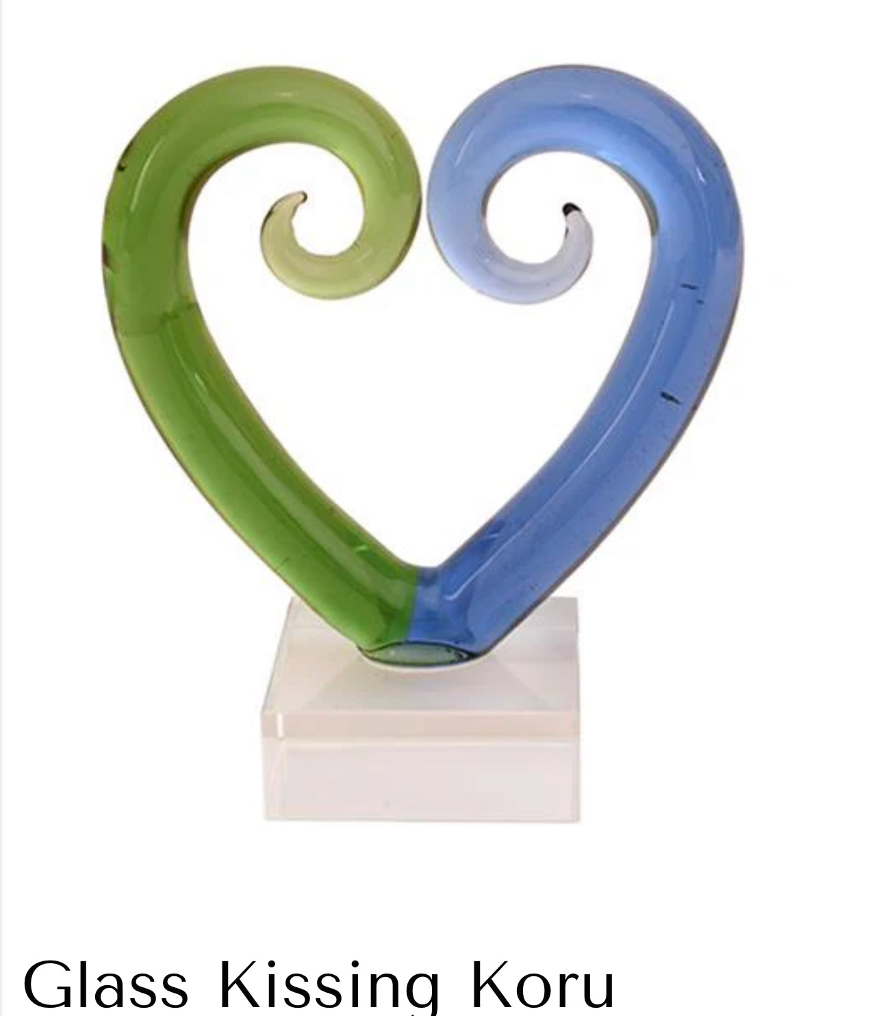 Glass Kissing Koru Ornament