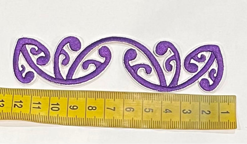Iron on Embroidered Koru Purple