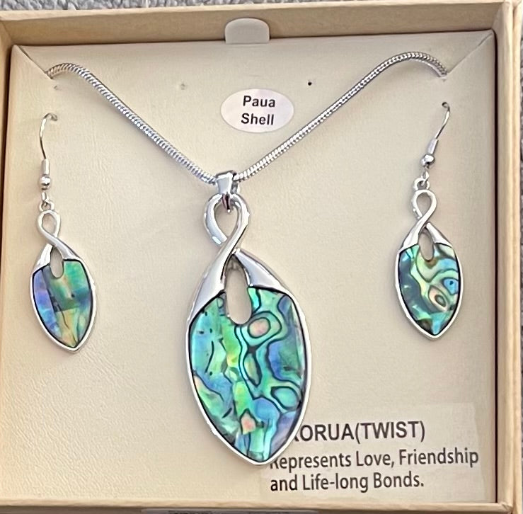Paua Twist Necklace Set