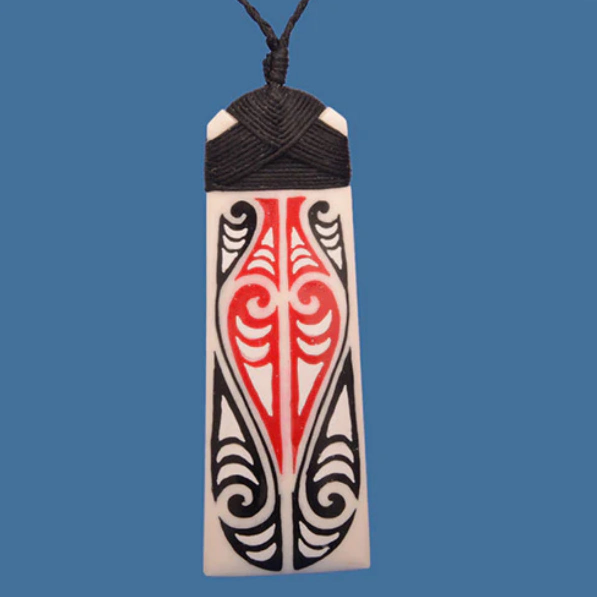 Hand painted Toki Pendant - Bone Carving