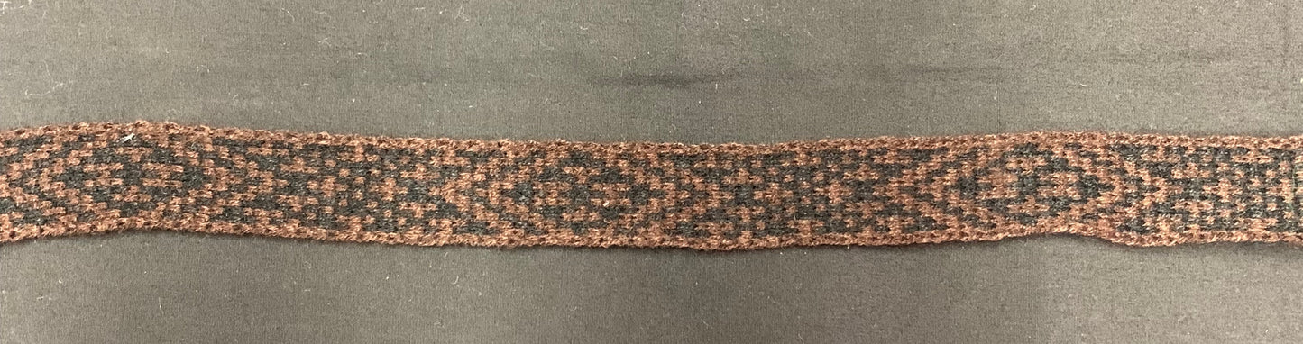 1inch Dark Brown and Black - Taniko Band