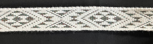 White with multi coloured lurex Shimmer Flex - Taniko Band 2inch