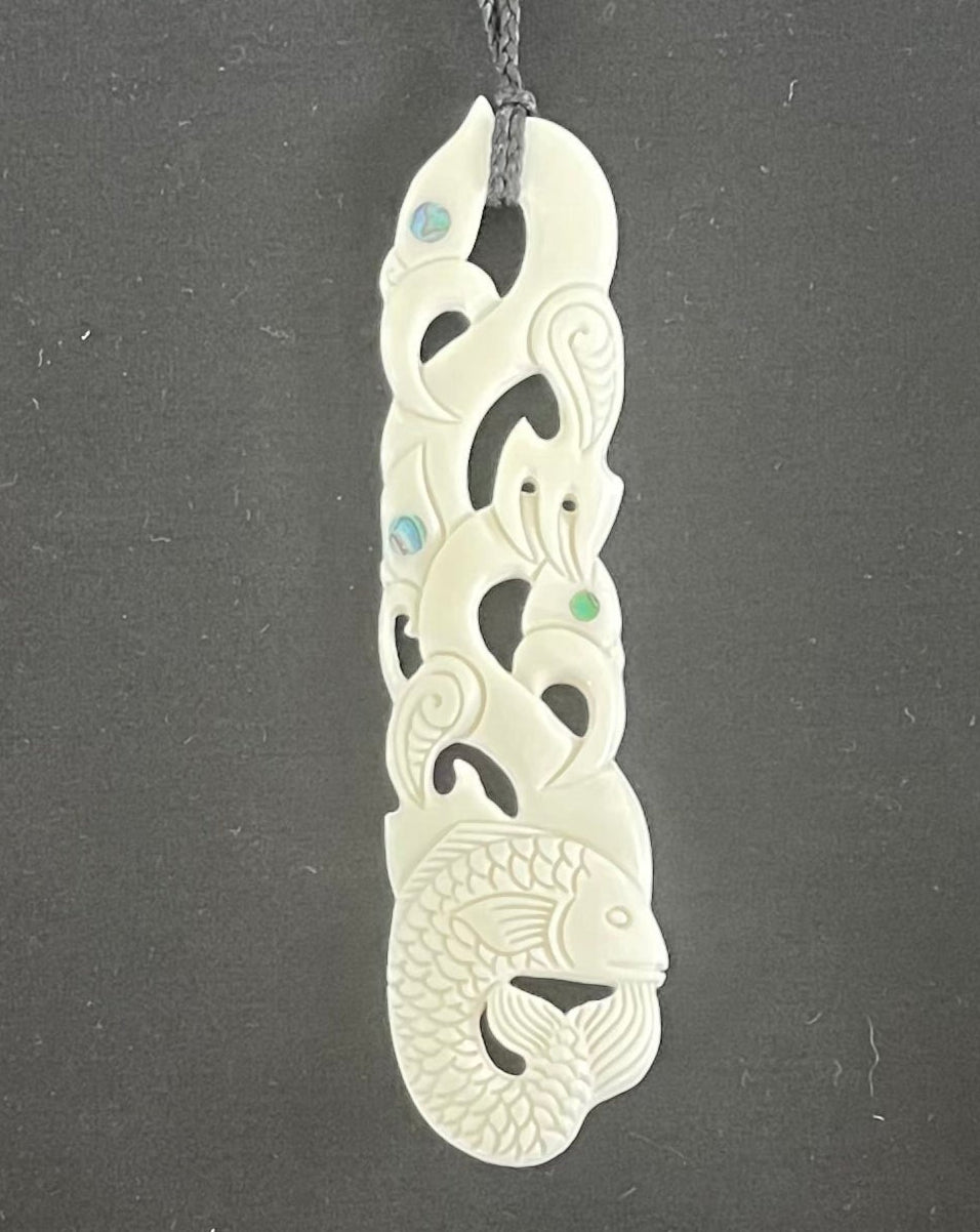 Bone Carved Necklace - Maori Jewellery- Manaia Carving