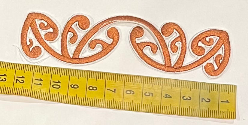 Iron on Embroidered Koru Brown