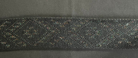 Black with multi coloured lurex Shimmer - Taniko Band 2.5inch