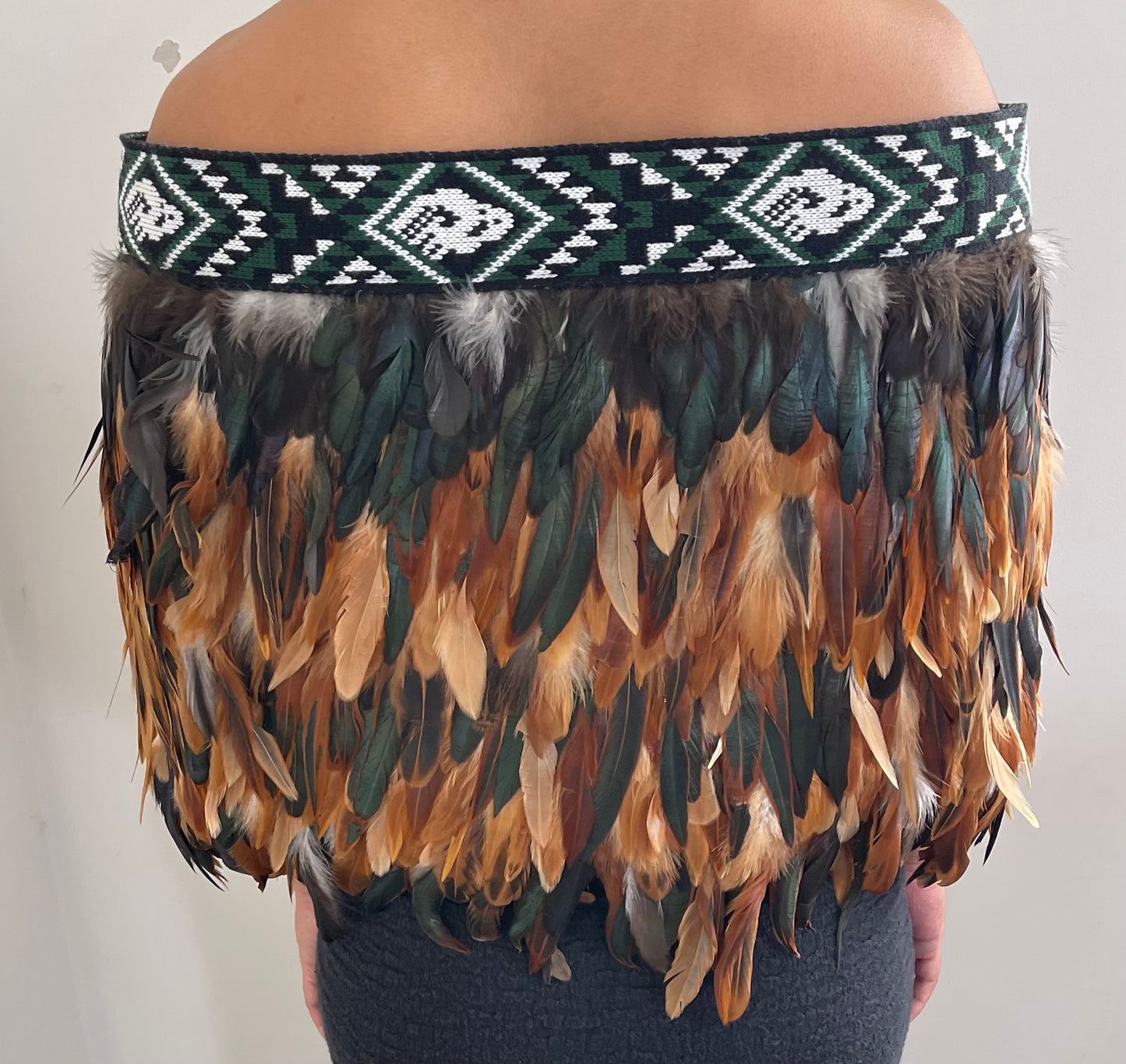 Rooster Coque - Maori Half Korowai Cape