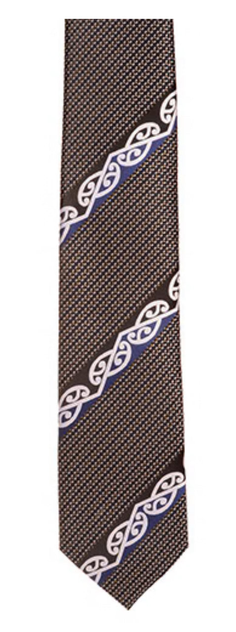 Grey Men's Tie - Maori Design