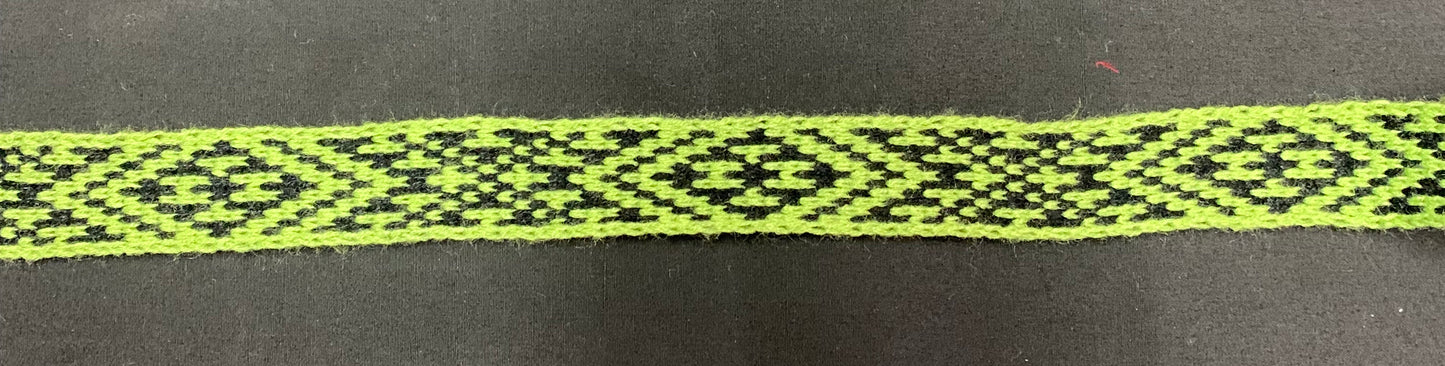 1inch Olive Green and Black - Taniko Band