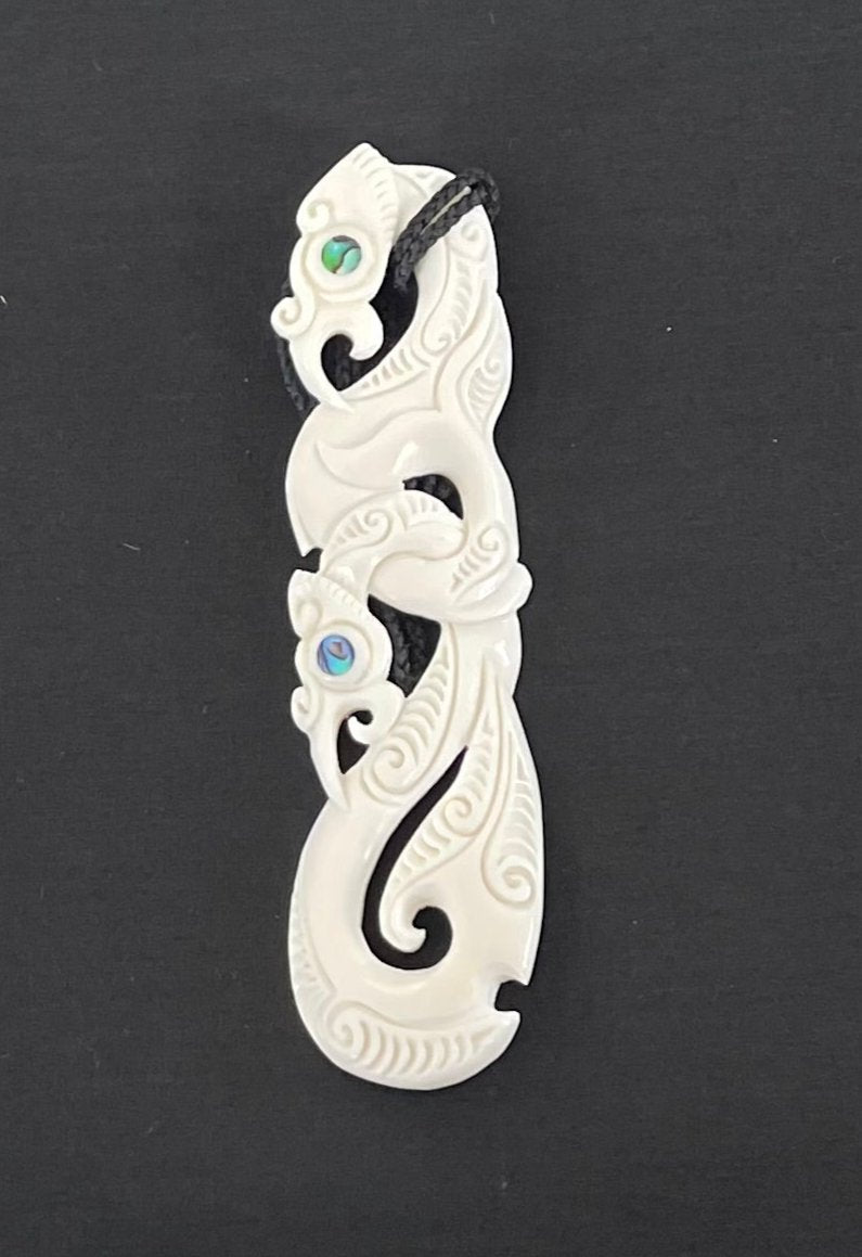 Manaia Necklace - Bone Carving Pendant - Bone Carvings NZ