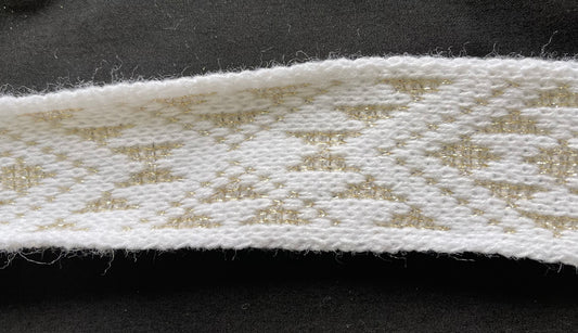 White with Gold Flex Pātiki - Taniko Band 2inch